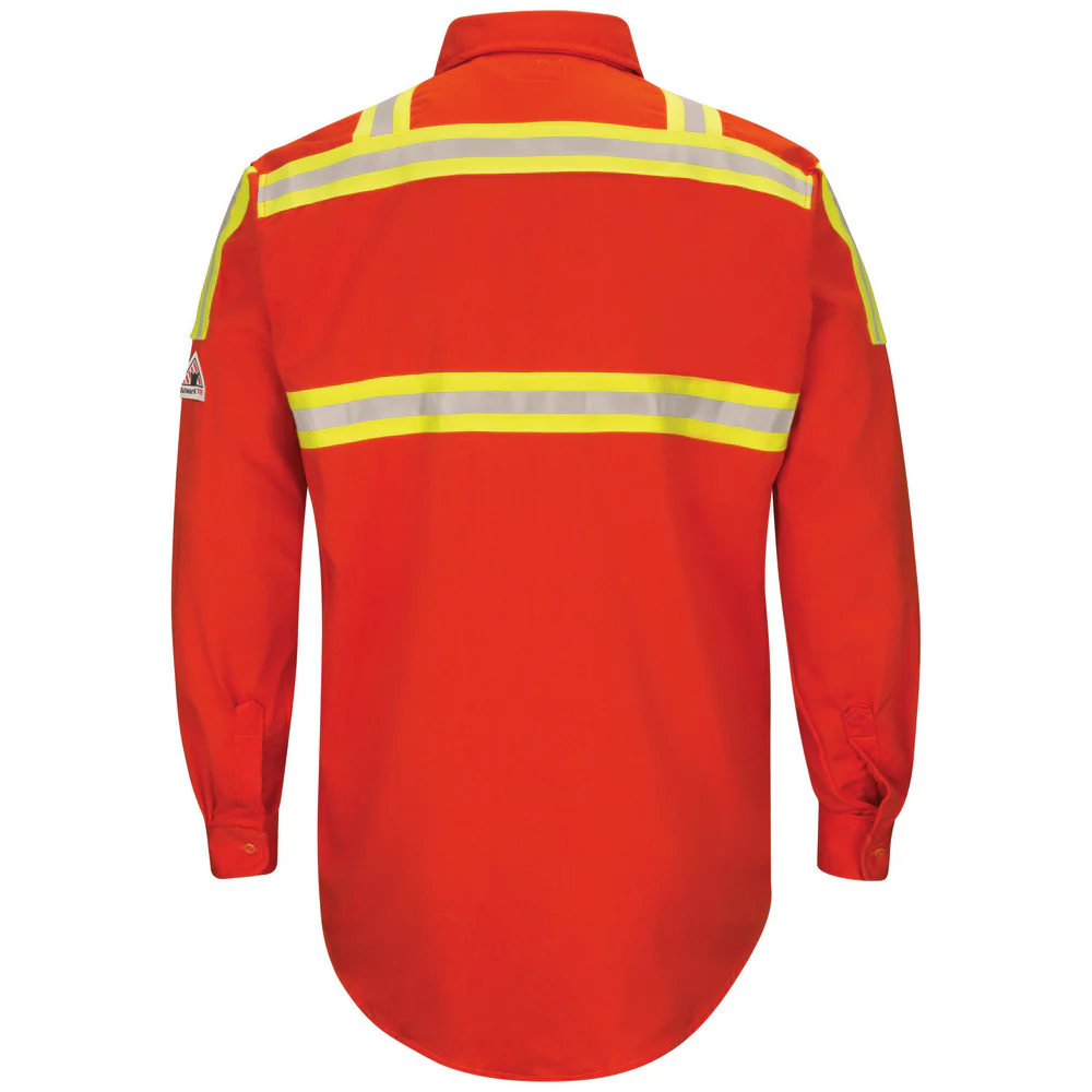 FR ENHANCED VISIBILITY UNIFORM SHIRT WITH STRIPING - OR-Orange | Bulwark SLAT - Image 2
