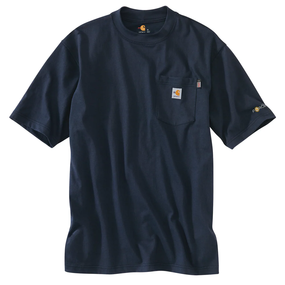 FR FORCE COTTON SHORT SLEEVE T-SHIRT - 410-Dark Navy | Carhartt 100234 - Image 2
