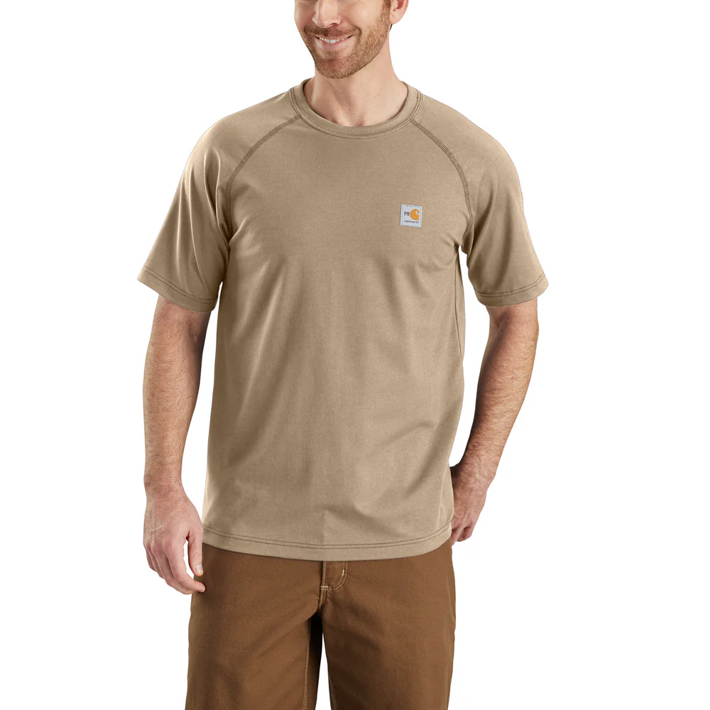 FR FORCE SHORT SLEEVE T-SHIRT - 250-Khaki | Carhartt 102903 - Image 2