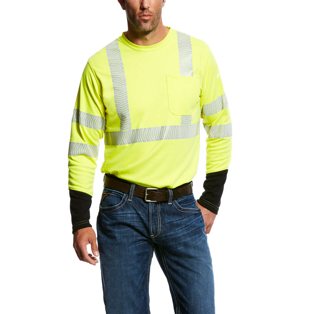 FR HI-VIS LONG SLEEVE T-SHIRT HI-VIS - 700-Yellow | Ariat 10025432