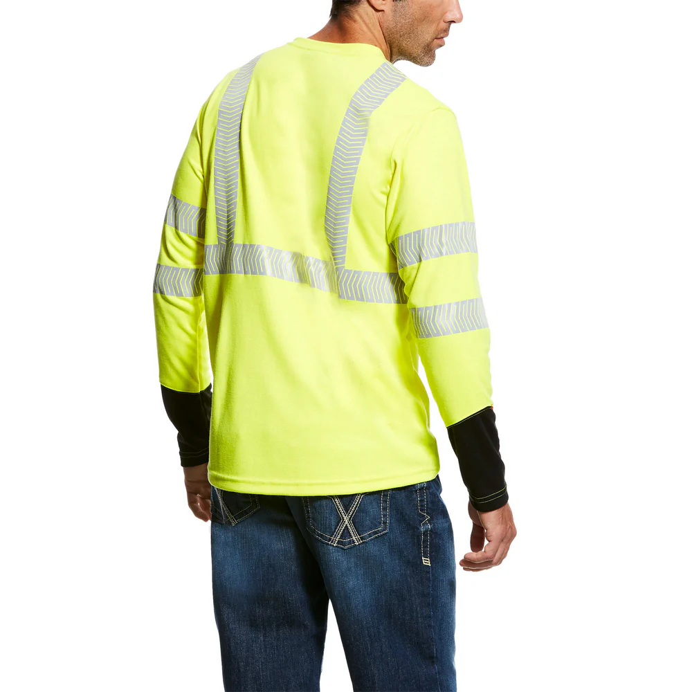 FR HI-VIS LONG SLEEVE T-SHIRT HI-VIS - 700-Yellow | Ariat 10025432 - Image 2
