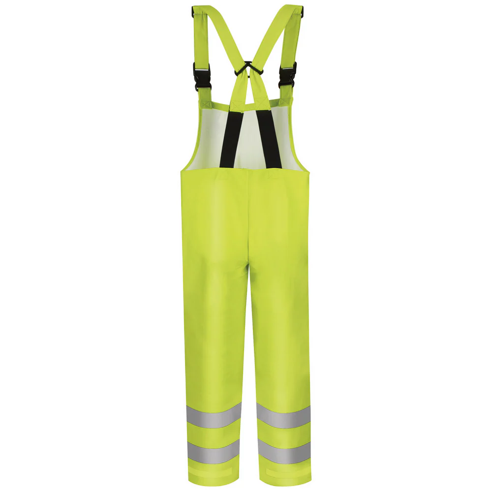 FR HI-VIS RAIN BIB - YE-Yellow Green | Bulwark BXN4 - Image 2