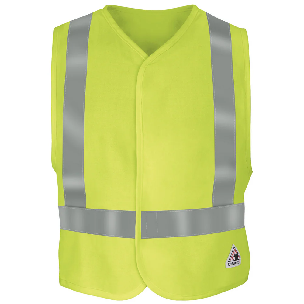 FR HI-VISIBILITY SAFETY VEST - HV-Yellow Green | Bulwark VMV4