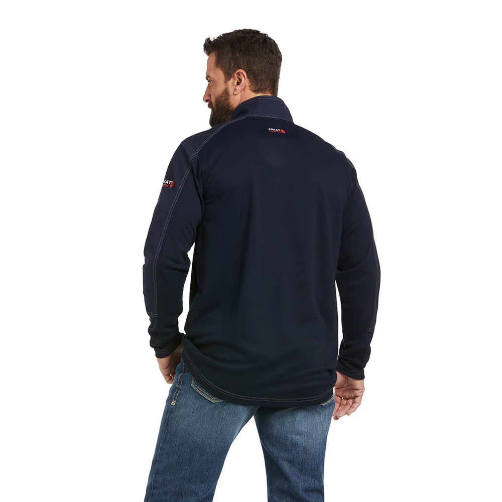 FR HYBRID 1/4 ZIP LONG-SLEEVE WORK SHIRT - 410-Navy | Ariat 10035378 - Image 2