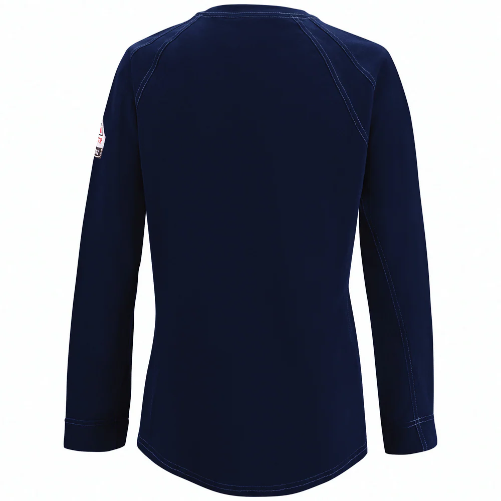FR IQ SERIES COMFORT KNIT LONG SLEEVE T-SHIRT - DB-Dark Blue | Bulwark QT31 - Image 2