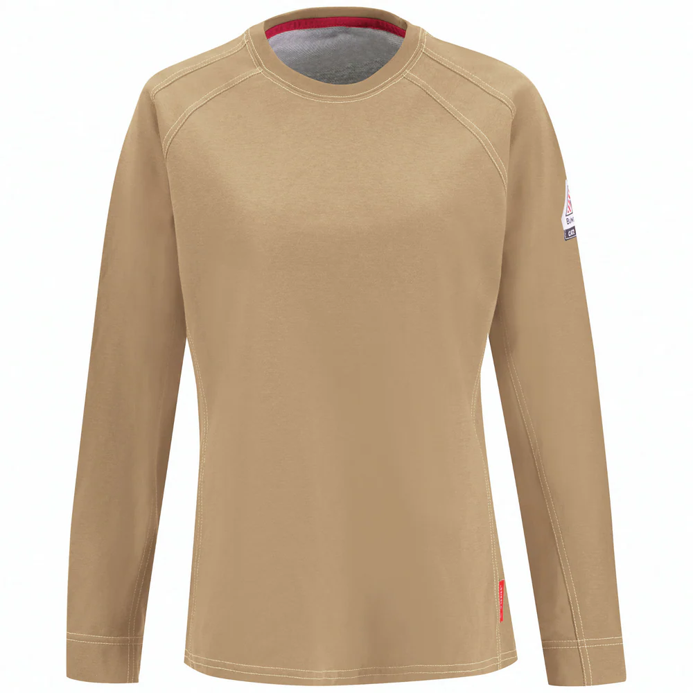 FR IQ SERIES COMFORT KNIT LONG SLEEVE T-SHIRT - KH-Khaki | Bulwark QT31