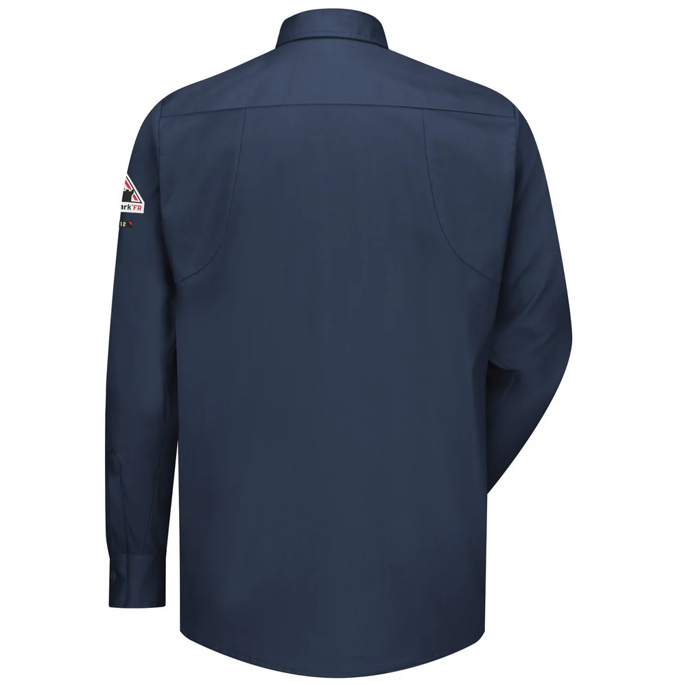 FR IQ SERIES LONG SLEEVE PATCH POCKET SHIRT - DB-Dark Blue | Bulwark QS32 - Image 2