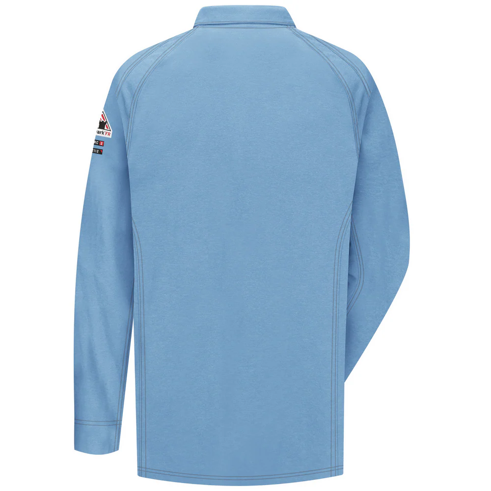 FR IQ SERIES LONG SLEEVE POLO - BL-Blue | Bulwark QT12 - Image 2