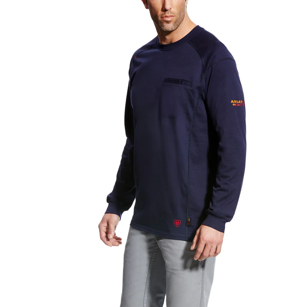 FR LONG SLEEVE AIR CREW T-SHIRT - 410-Navy | Ariat 10022327
