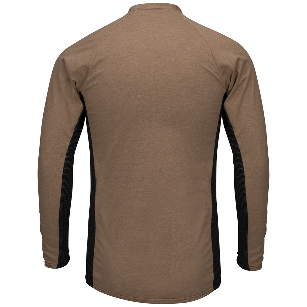 FR LONG SLEEVE BASELAYER WITH MESH GUSSET AND POCKET - KH-Khaki | Bulwark MPS8 - Image 2