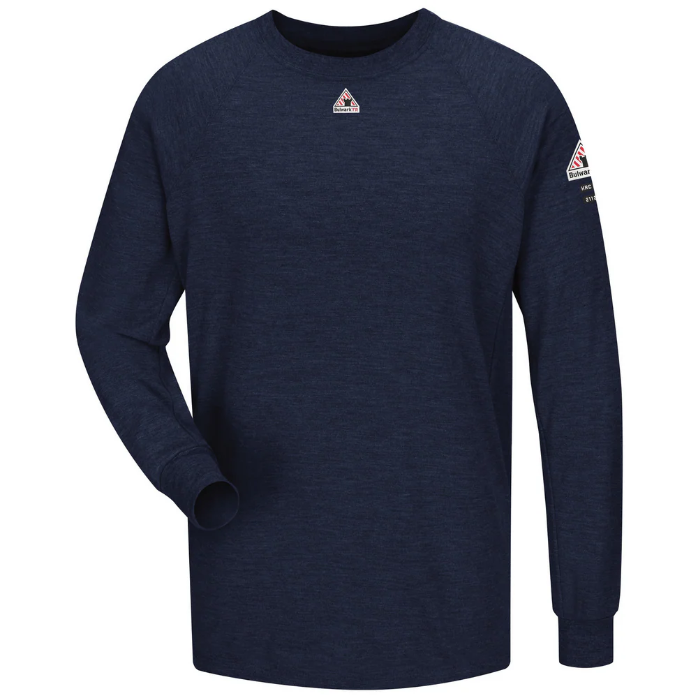 FR LONG SLEEVE COOLTOUCH PERFORMANCE T-SHIRT - NV-Navy | Bulwark SMT2