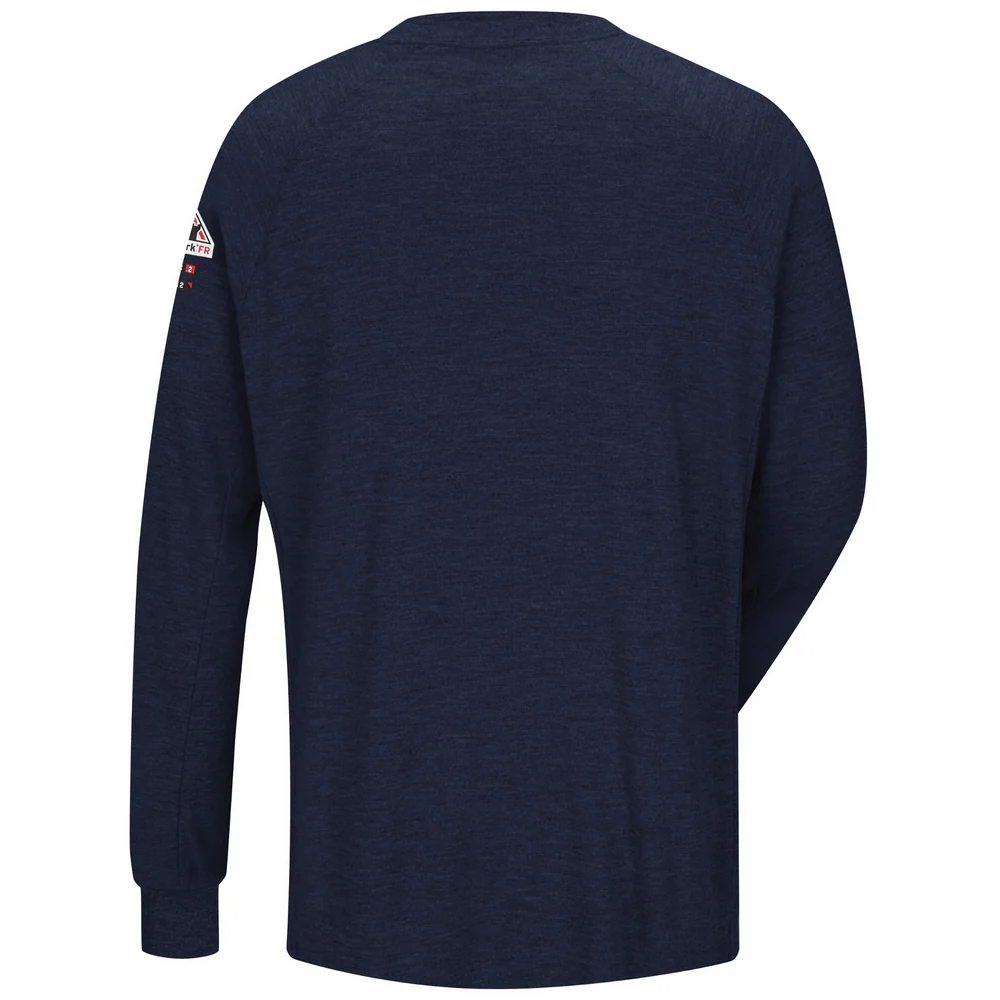 FR LONG SLEEVE COOLTOUCH PERFORMANCE T-SHIRT - NV-Navy | Bulwark SMT2 - Image 2