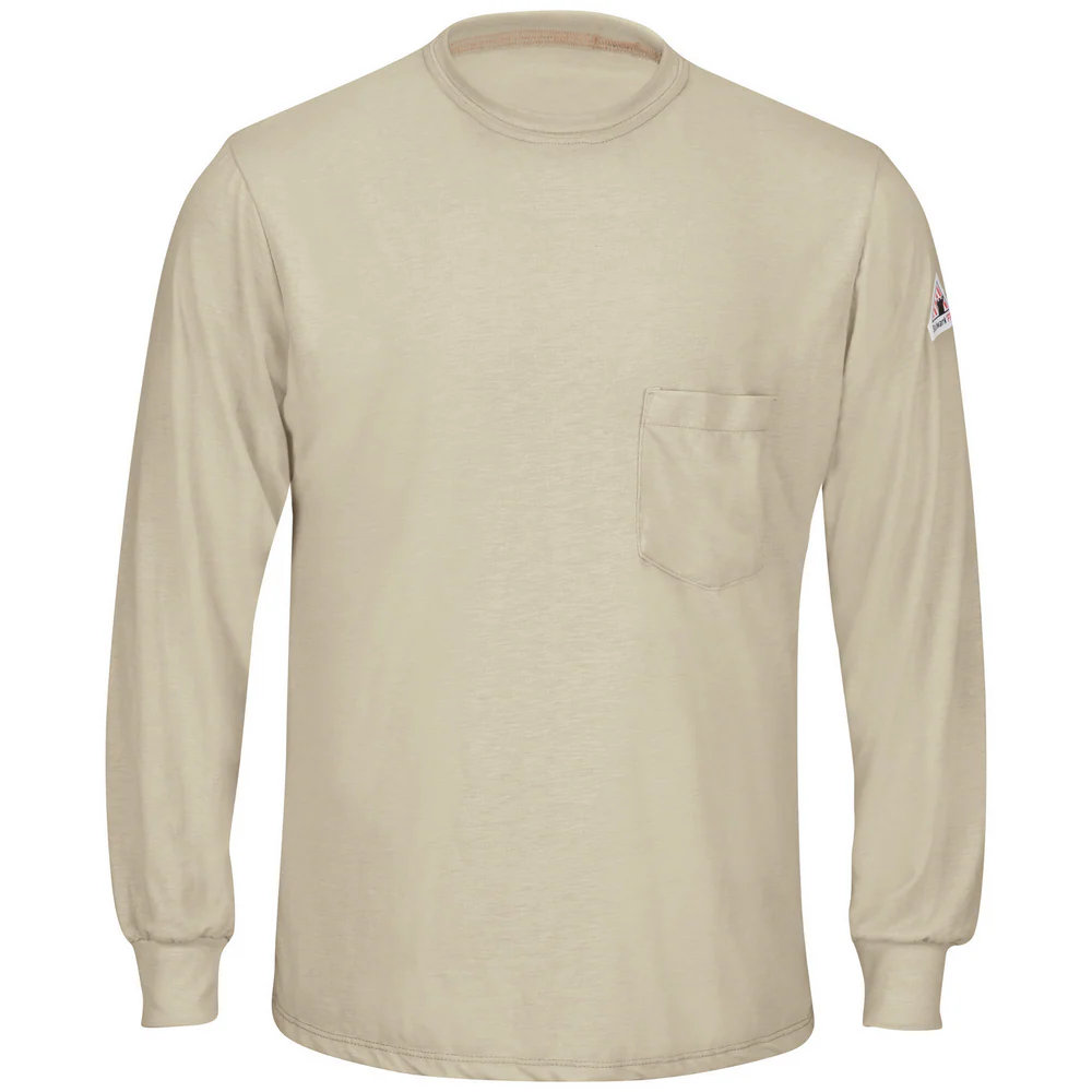 FR LONG SLEEVE LIGHTWEIGHT T-SHIRT - KH-Khaki | Bulwark SMT8