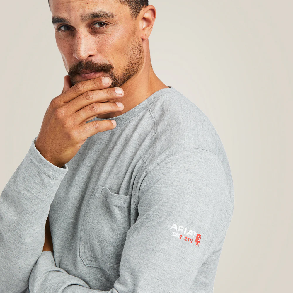 Fr Max Protect Inherent T-Shirt - 020-Heather Grey | Ariat 10039228 - Image 2
