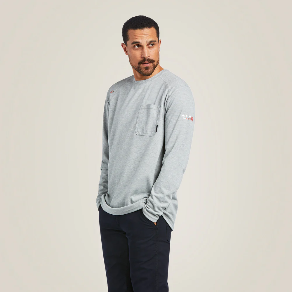 Fr Max Protect Inherent T-Shirt - 020-Heather Grey | Ariat 10039228 - Image 3