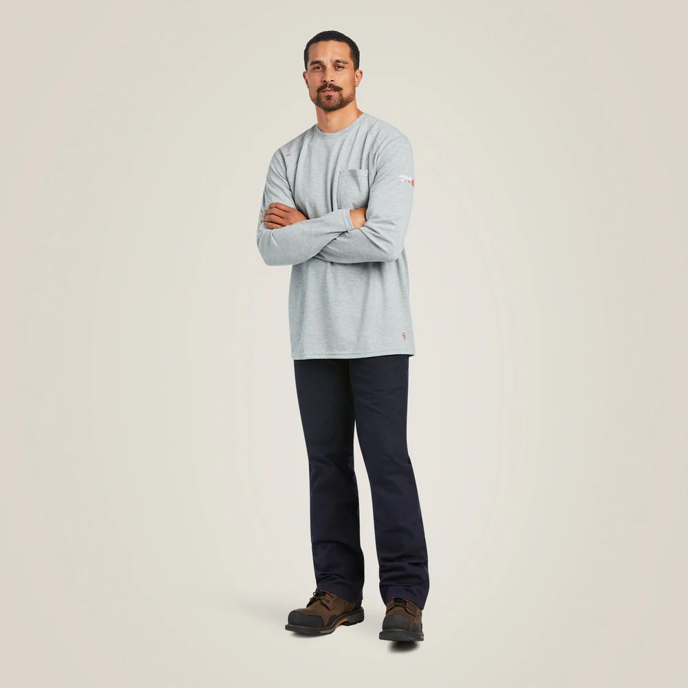 Fr Max Protect Inherent T-Shirt - 020-Heather Grey | Ariat 10039228 - Image 4