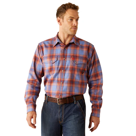 Fr Melrose Snap Work Shirt - 420-Wedgewood | Ariat 10054461