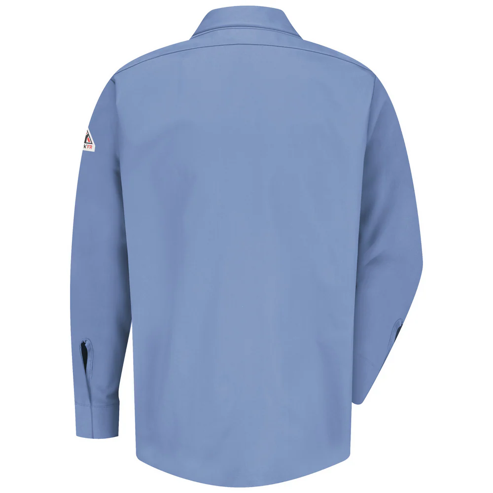 FR MIDWEIGHT GRIPPER-FRONT POCKETLESS WORK SHIRT - LB-Light Blue | Bulwark SLS2 - Image 2