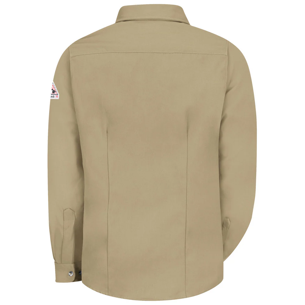 FR MIDWEIGHT UNIFORM DRESS SHIRT - KH-Khaki | Bulwark SMU3 - Image 2