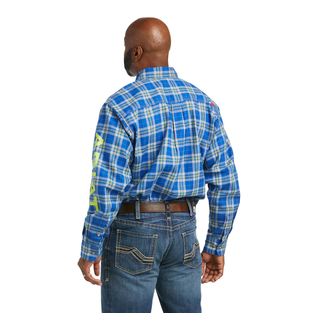 FR MONTI LOGO LONG-SLEEVE WORK SHIRT - 406-Blue Plaid | Ariat 10037225 - Image 2