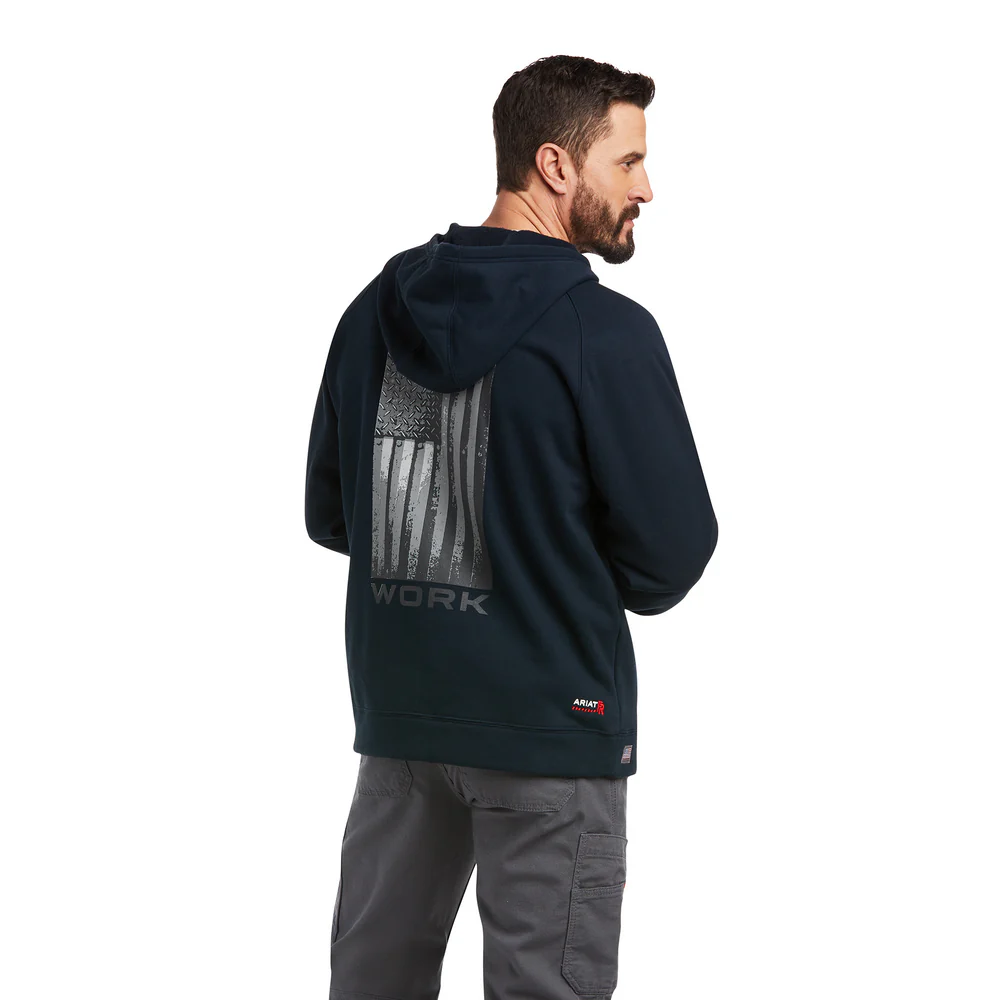 FR REV FULL COVER FLAG FULL ZIP HOODIE - 410-Navy | Ariat 10037759