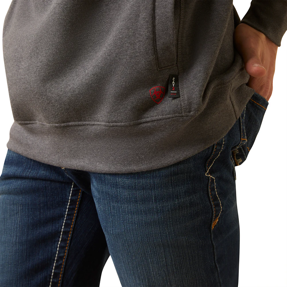 Fr Rev Pullover Hoodie - 010-Charcoal Heather | Ariat 10046643 - Image 3