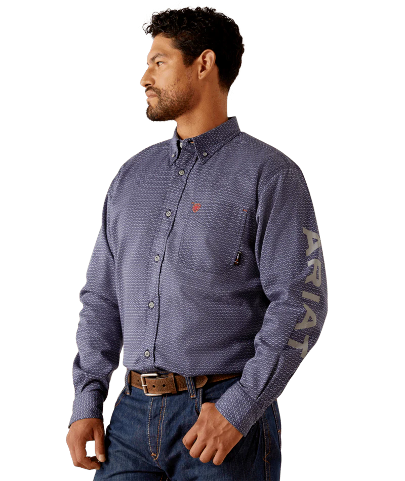 FR Rodeo Logo Work Shirt - 410-Navy | Ariat 10054459