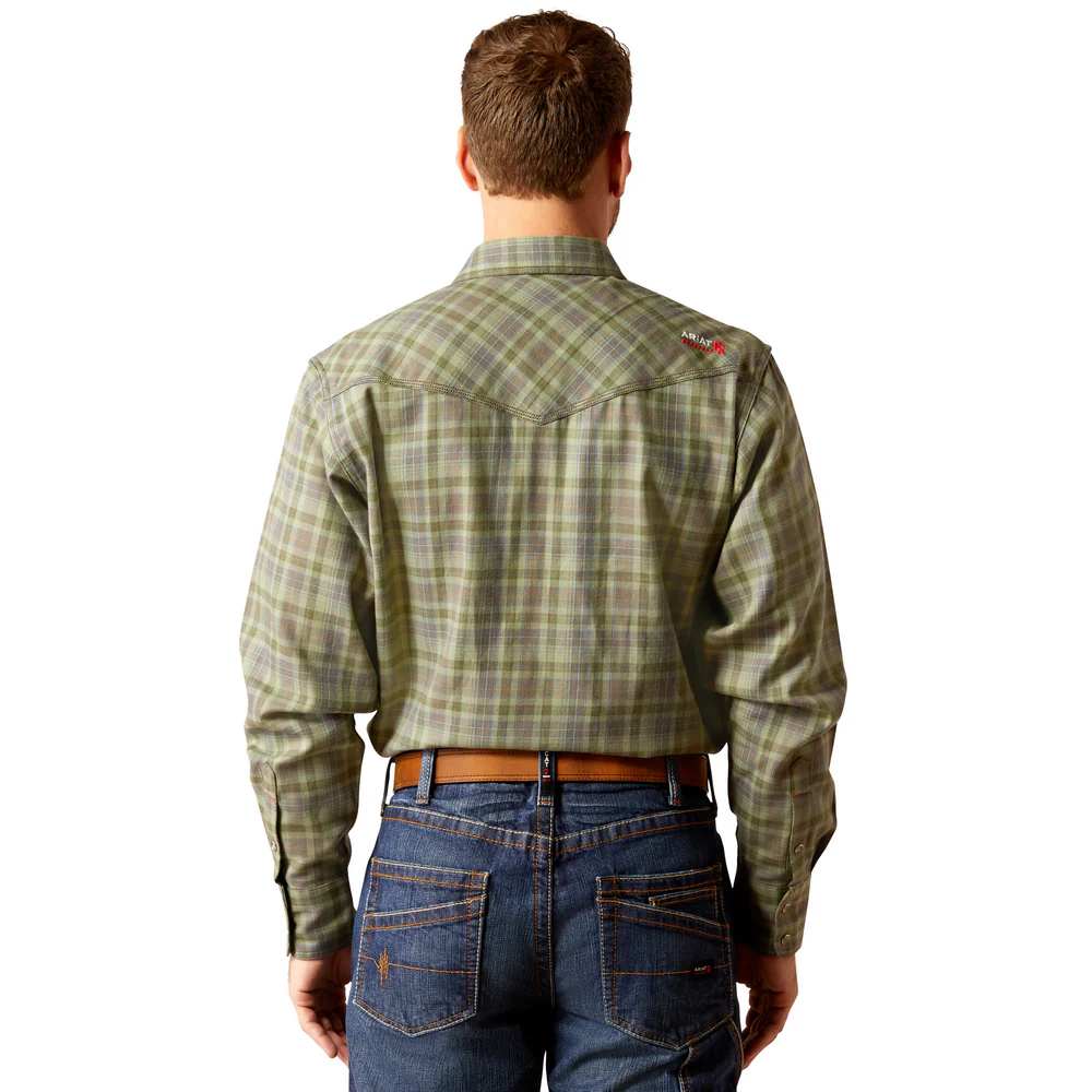 Fr Sawtooth Retro Fit Snap Work Shirt - 300-Deep Lichen | Ariat 10052934