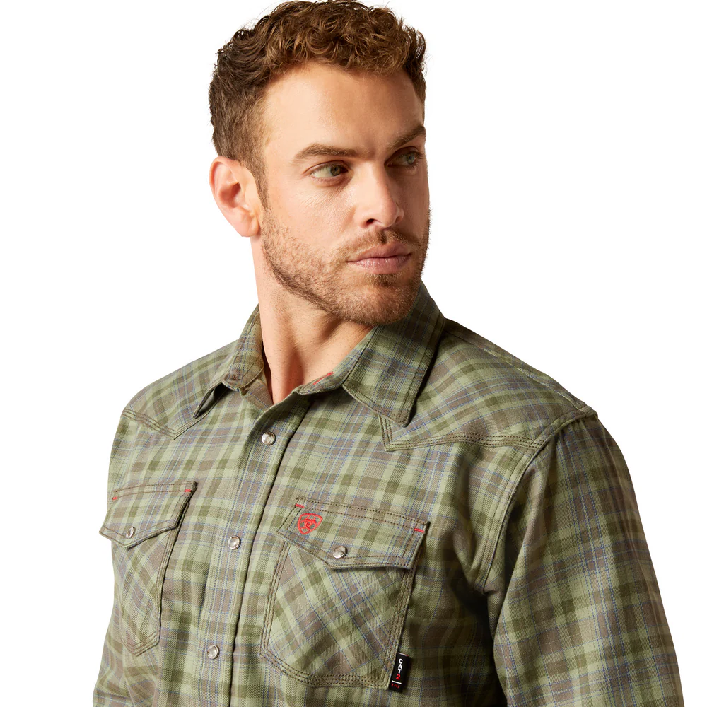 Fr Sawtooth Retro Fit Snap Work Shirt - 300-Deep Lichen | Ariat 10052934 - Image 2