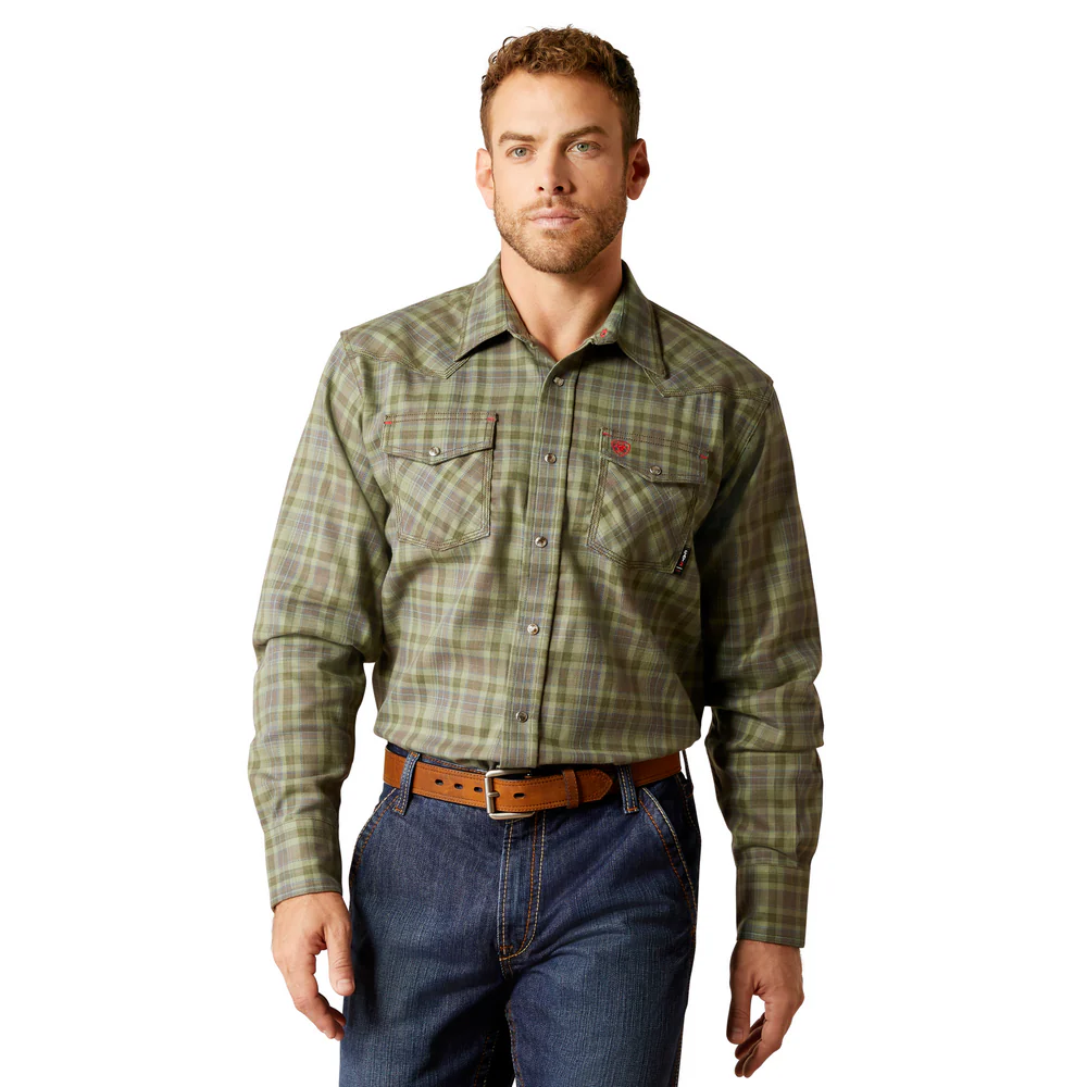 Fr Sawtooth Retro Fit Snap Work Shirt - 300-Deep Lichen | Ariat 10052934 - Image 4