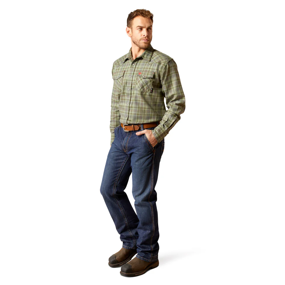 Fr Sawtooth Retro Fit Snap Work Shirt - 300-Deep Lichen | Ariat 10052934 - Image 5