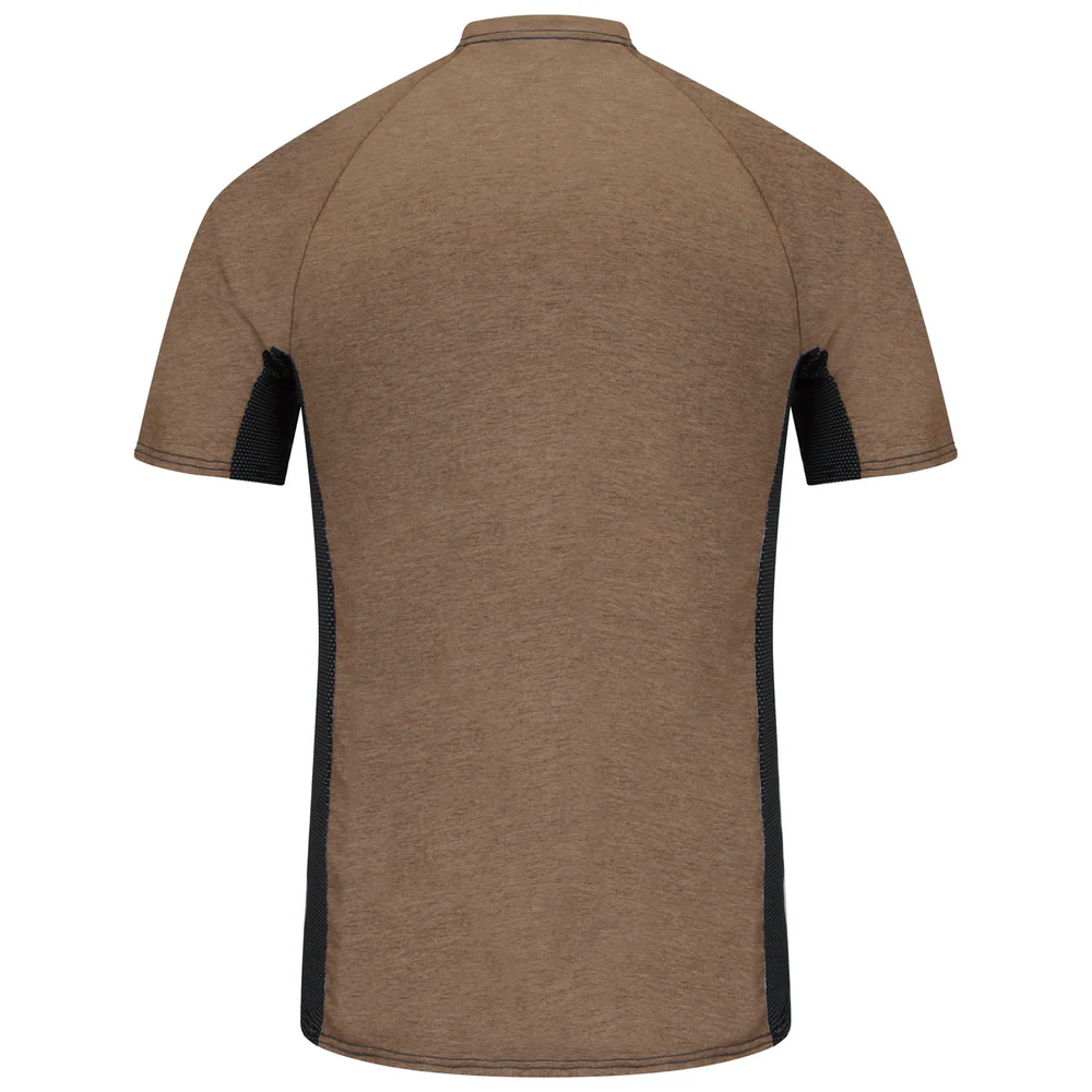 FR SHORT SLEEVE BASELAYER WITH MESH GUSSET AND POCKET - KH-Khaki | Bulwark MPS4 - Image 2