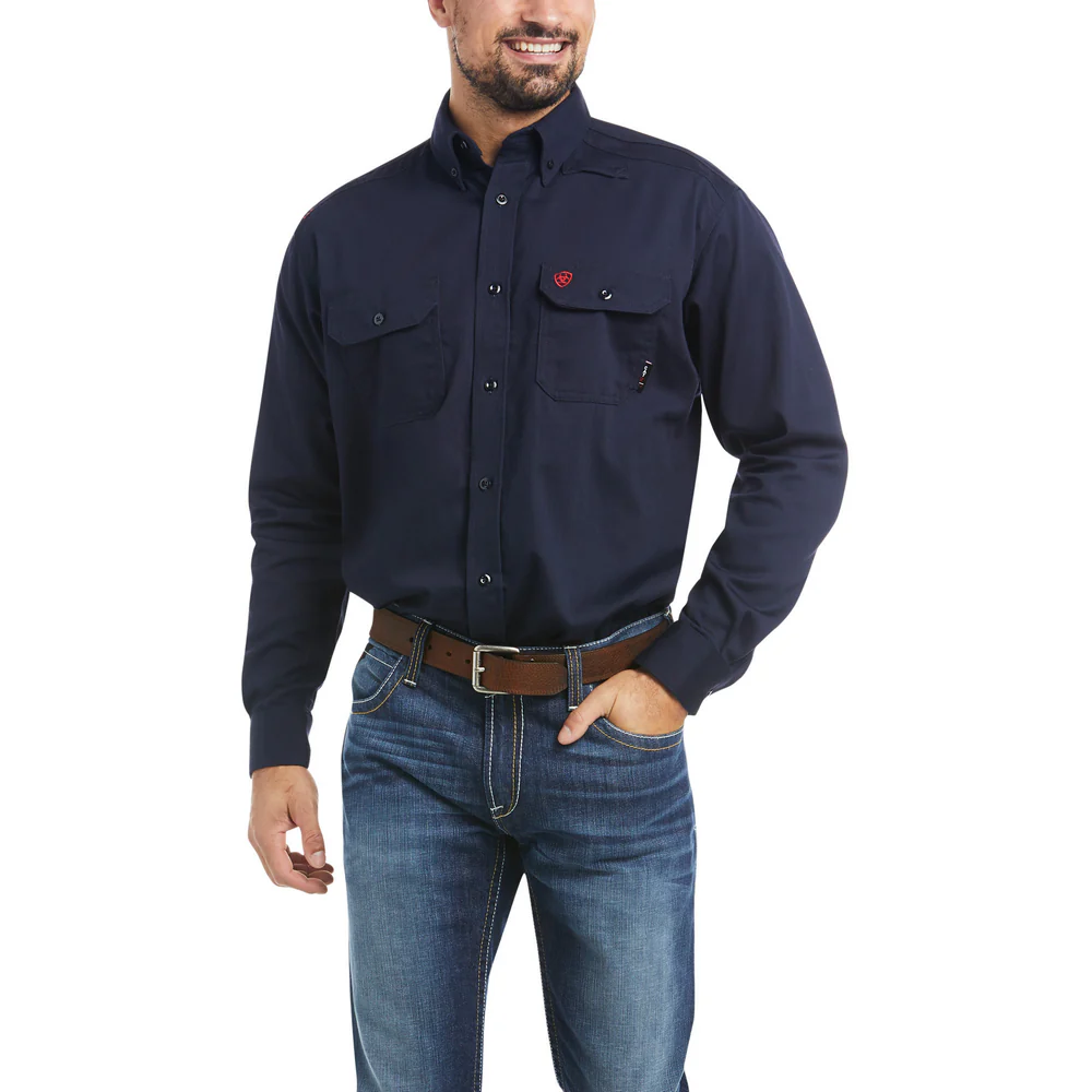 FR SOLID LONG-SLEEVE WORK SHIRT - 410-Navy | Ariat 10018816
