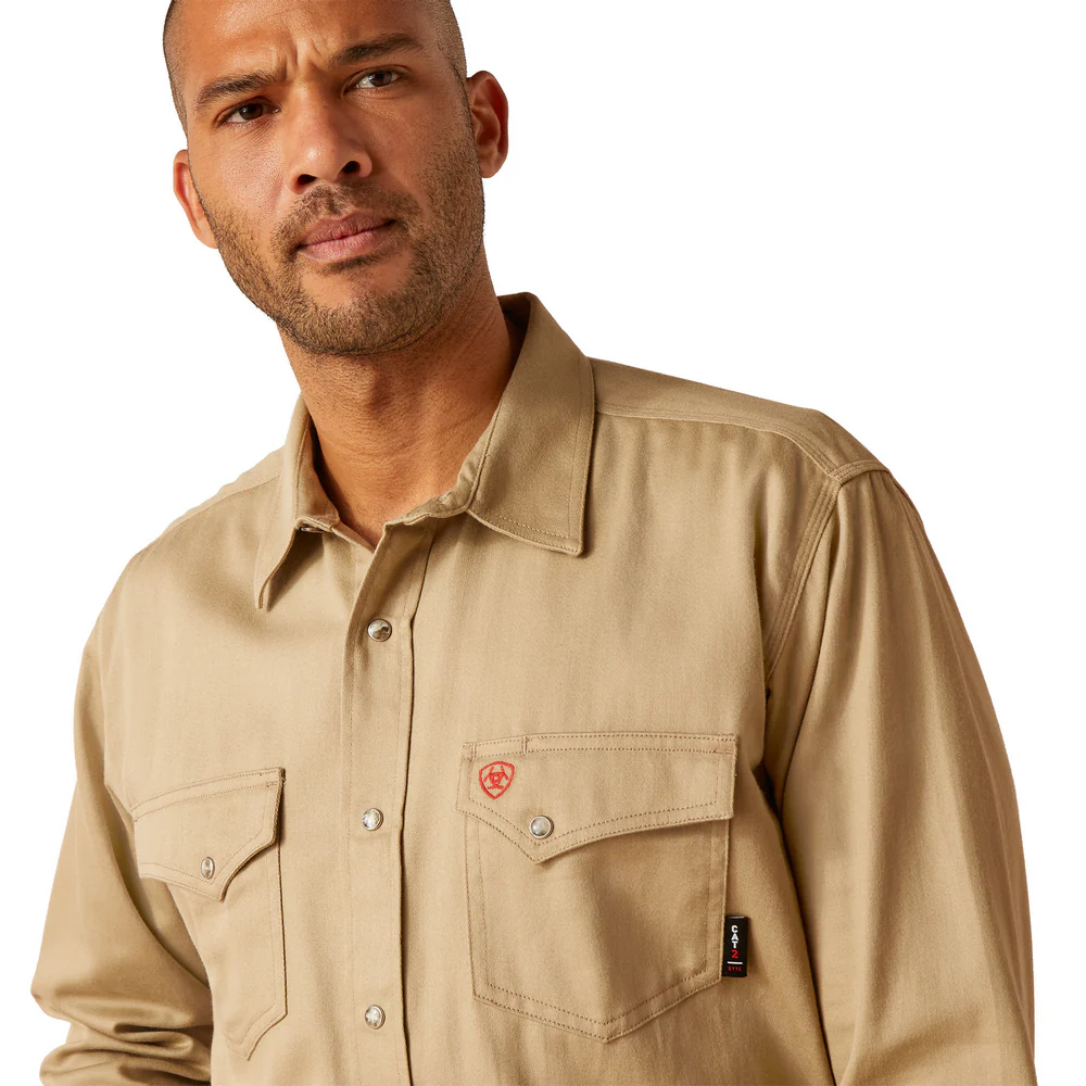 Fr Solid Snap Work Shirt - 250-Khaki | Ariat 10048445 - Image 2