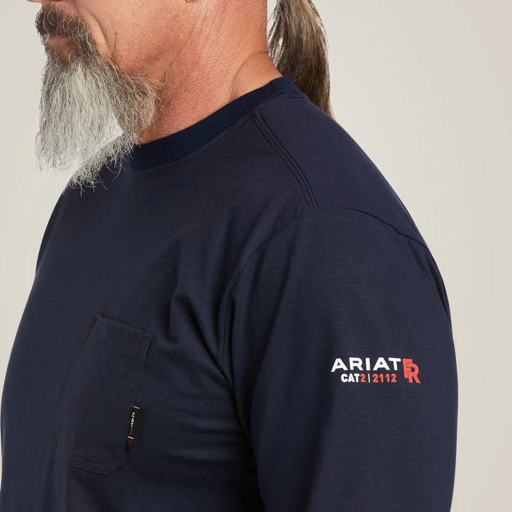 Fr Stretch Logo T-Shirt - 410-Navy|Usa | Ariat 10039294 - Image 3