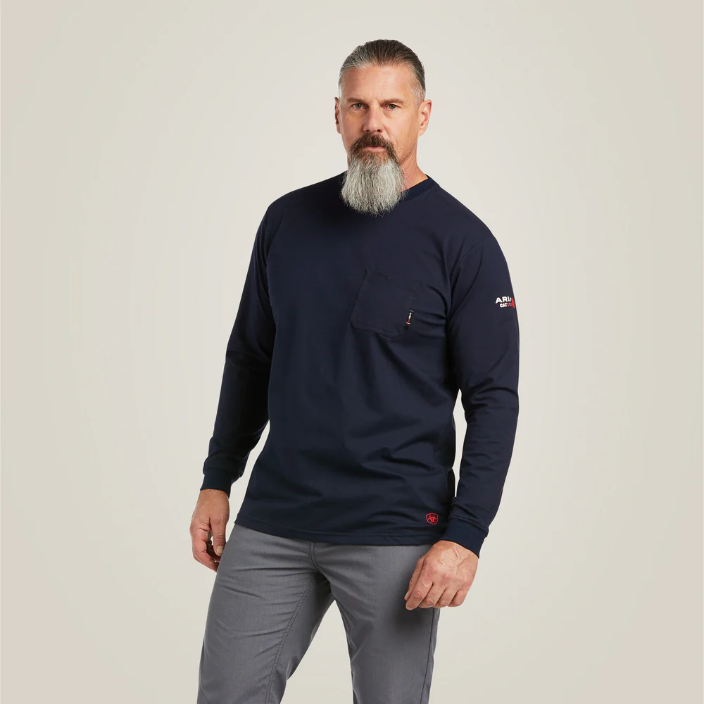 Fr Stretch Logo T-Shirt - 410-Navy|Usa | Ariat 10039294 - Image 4