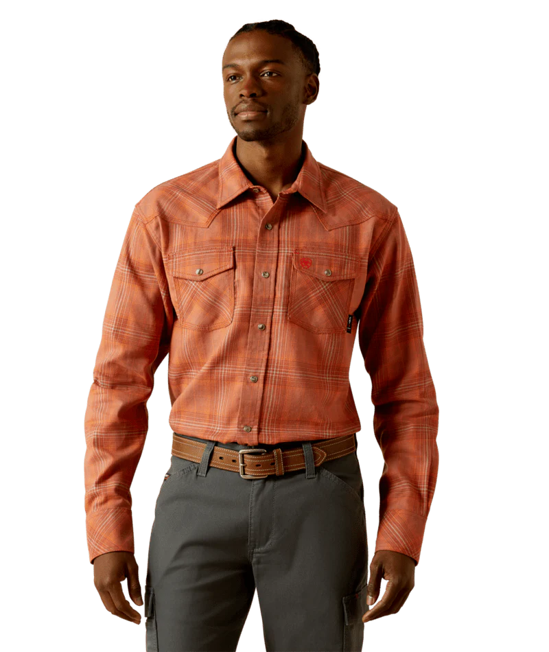 FR Wayne Retro Fit Snap Work Shirt - 200-Bitter Chocolate | Ariat 10062745