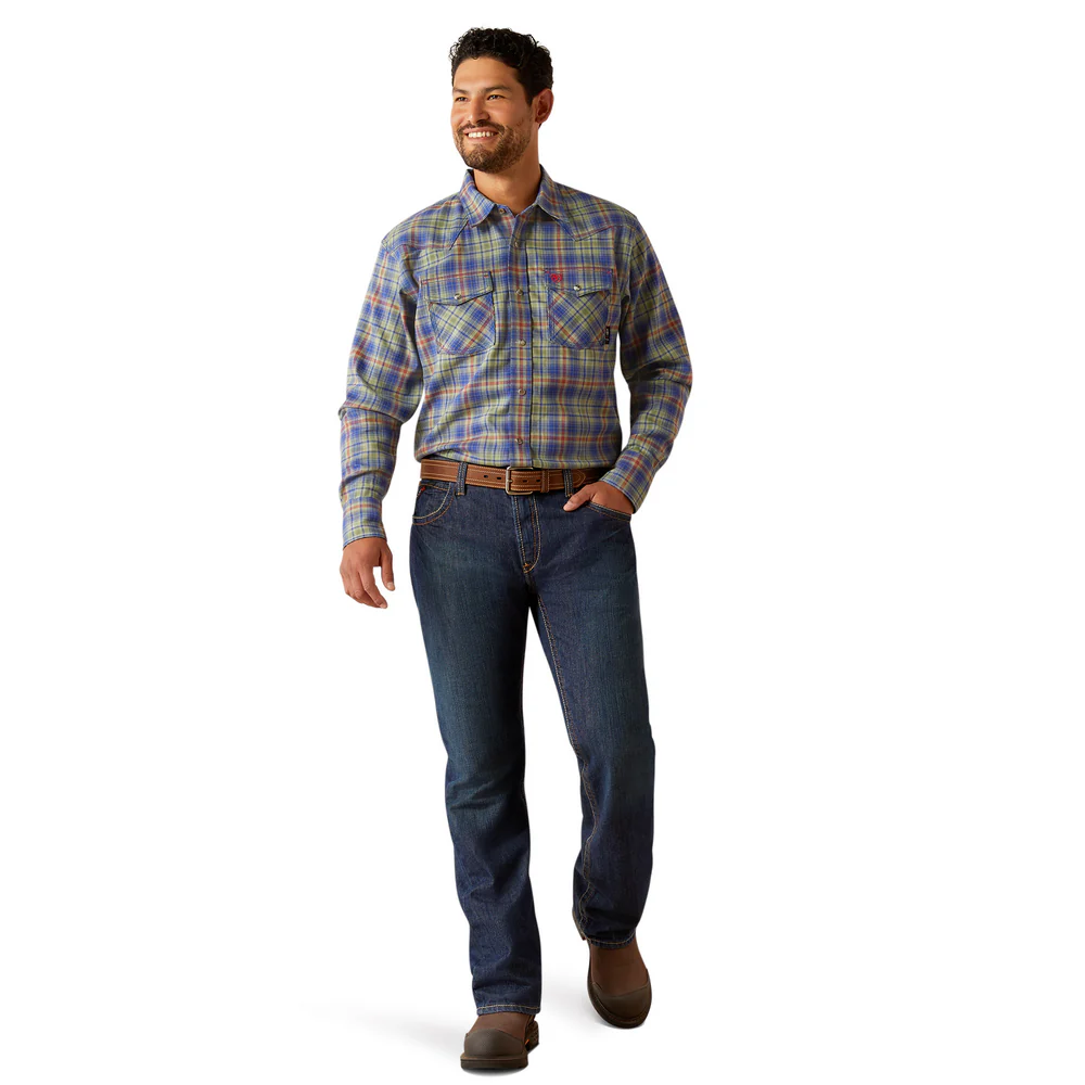 Fr Wilshire Retro Fit Work Shirt - 300-Oil Green | Ariat 10054456 - Image 5