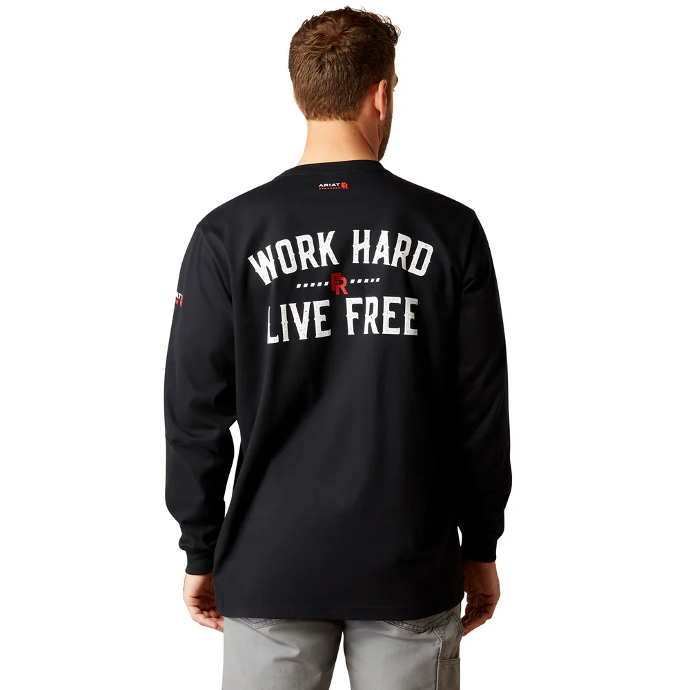 Fr Work Hard Live Free T-Shirt - 001-Black | Ariat 10052093 - Image 4