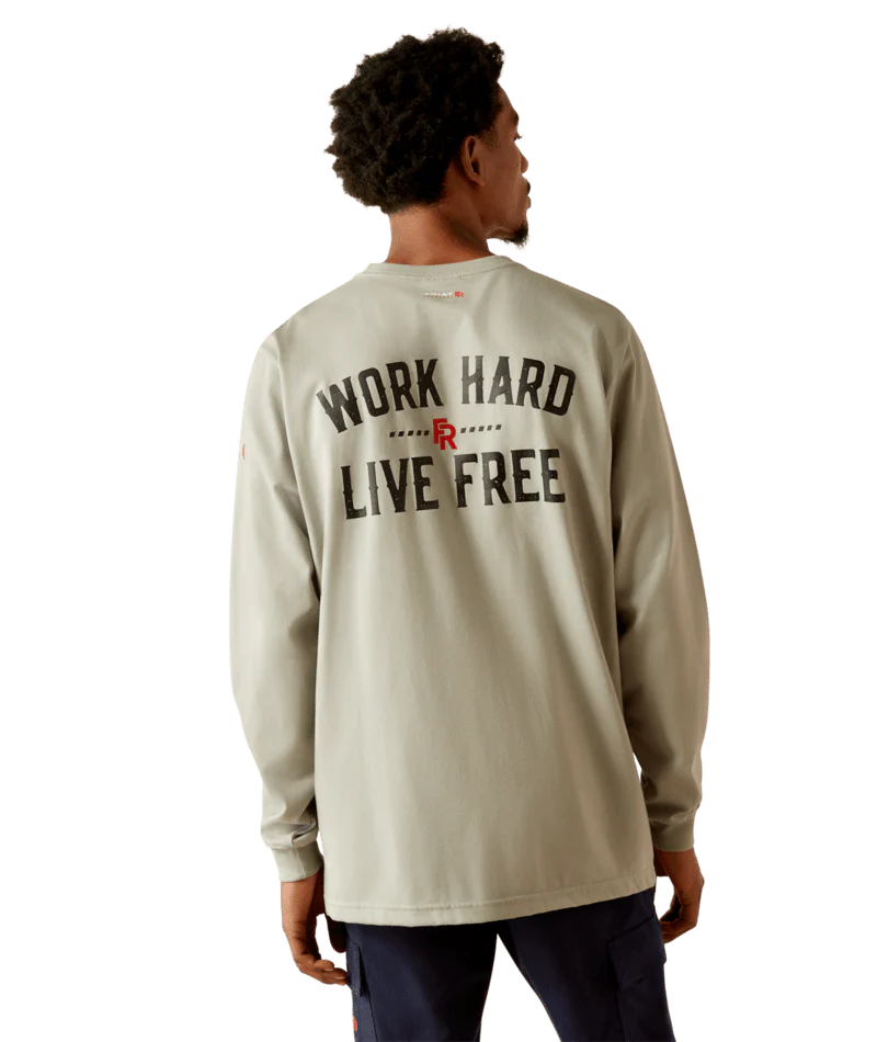 Fr Work Hard Live Free T-Shirt - 231-Wild Dove | Ariat 10055031 - Image 2