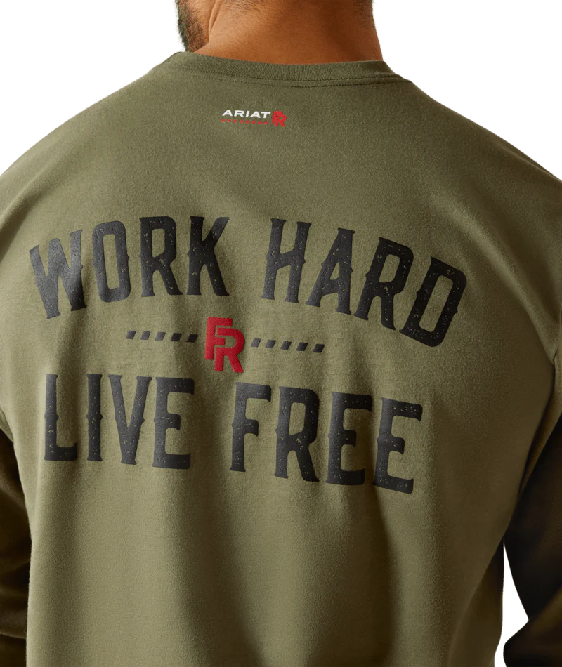 Fr Work Hard Live Free T-Shirt - 300-Grape Leaf | Ariat 10062334
