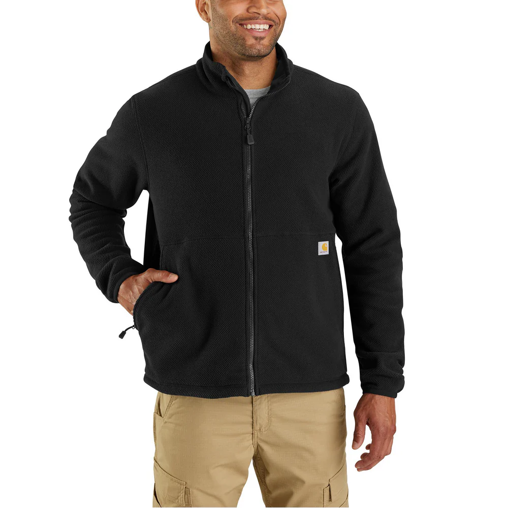 Full-Zip Relaxed Fit Fleece Jacket - N04-Black | Carhartt 106416 - Image 2