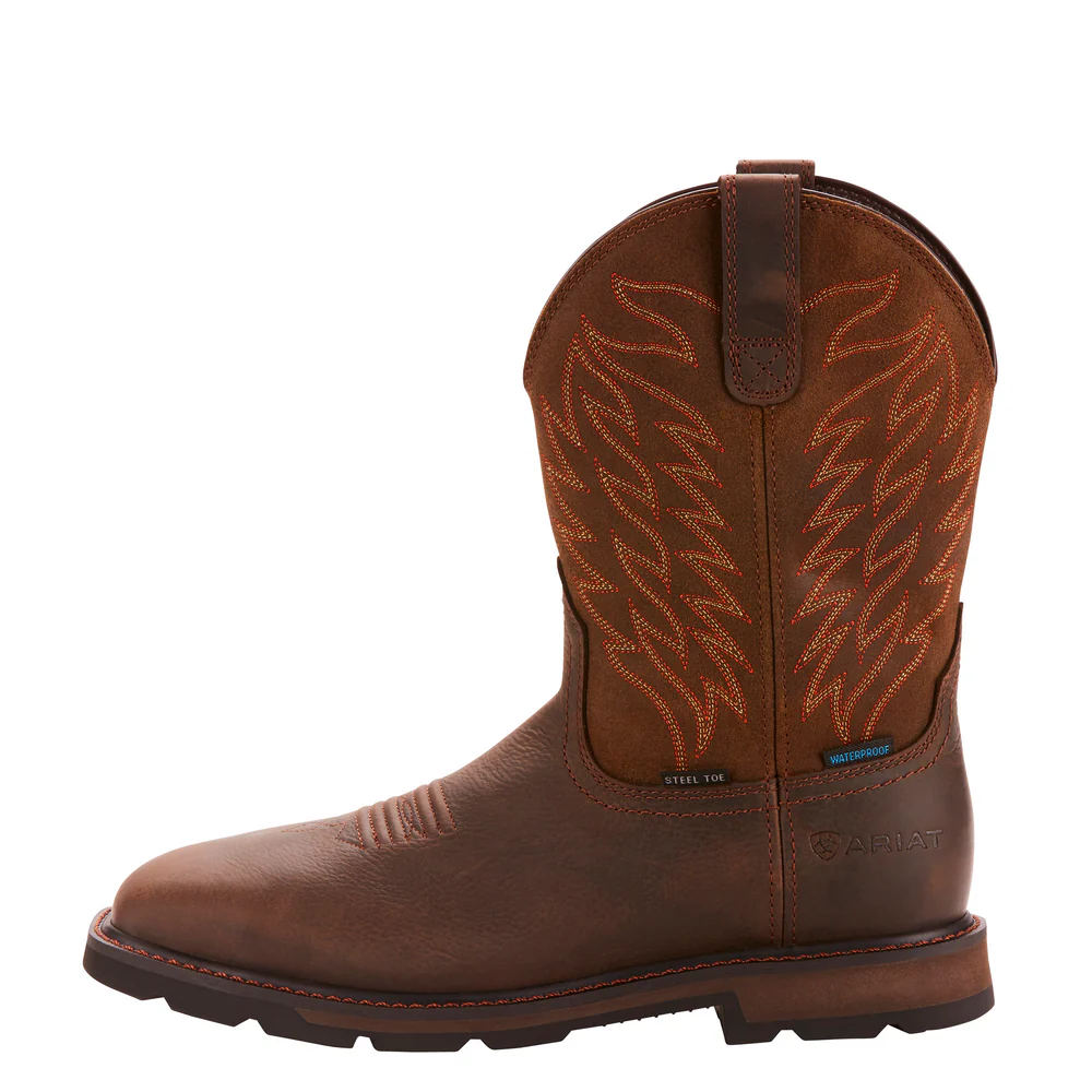 GROUNDBREAKER H2O STEEL TOE WORK BOOT - 200-Brown | Ariat 10024992 - Image 2