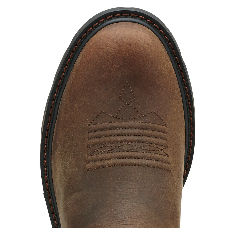GROUNDBREAKER PULL-ON LEATHER WORK BOOT - 200-Brown | Ariat 10014238 - Image 4