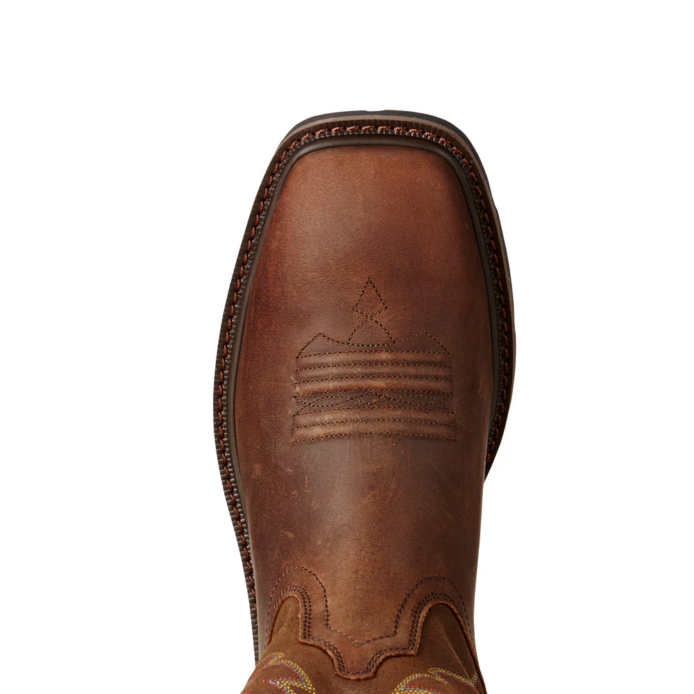 GROUNDBREAKER WIDE SQUARE STEEL TOE WORK BOOT - 200-Brown | Ariat 10021108 - Image 4