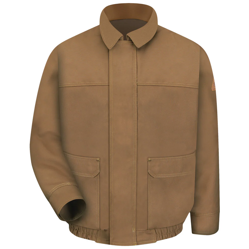 HEAVYWEIGHT FR LINED BROWN DUCK BOMBER - BD-Brown Duck | Bulwark JLB8
