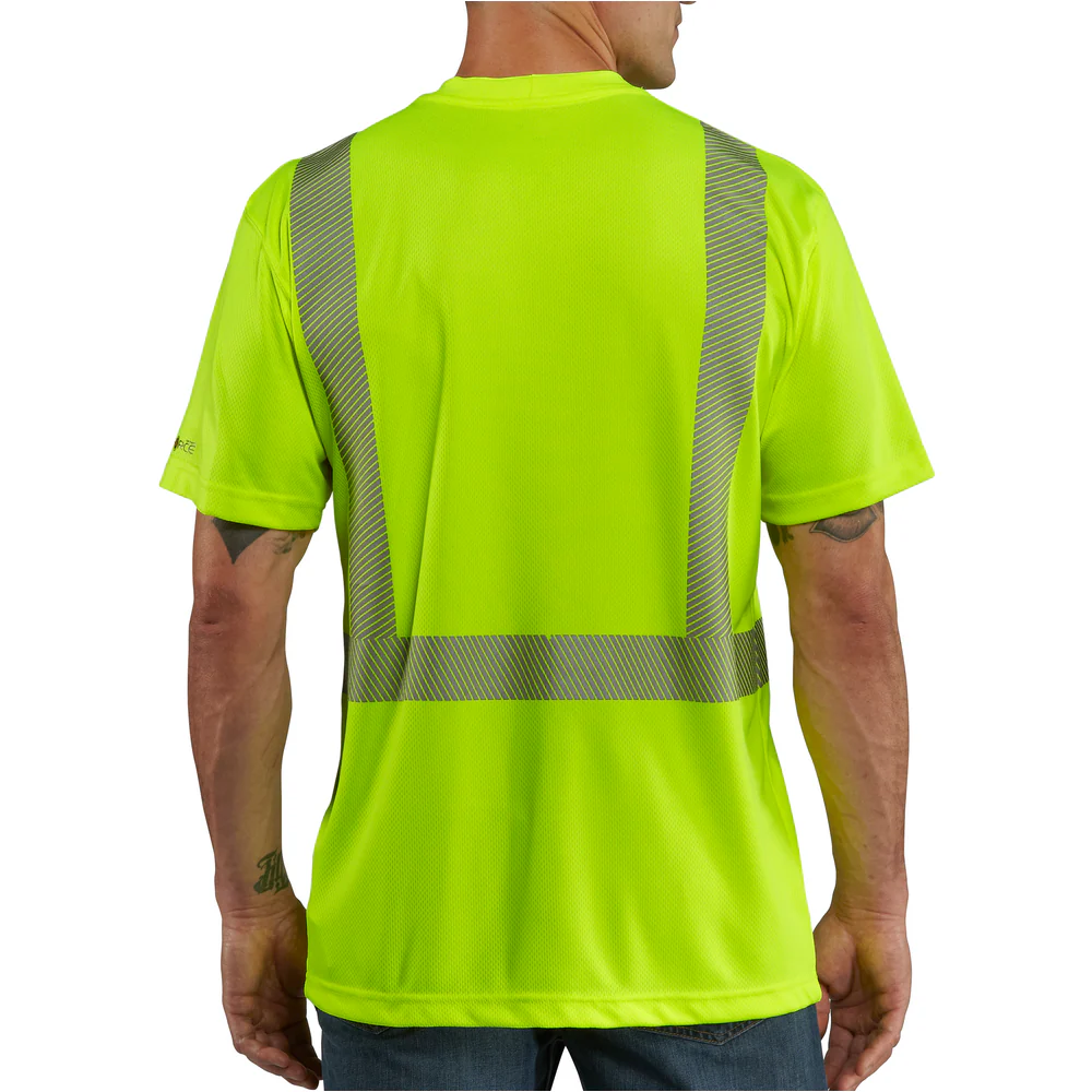 HI-VIS FORCE SHORT SLEEVE CLASS 2 TEE - 323-Brite Lime | Carhartt 100495 - Image 3