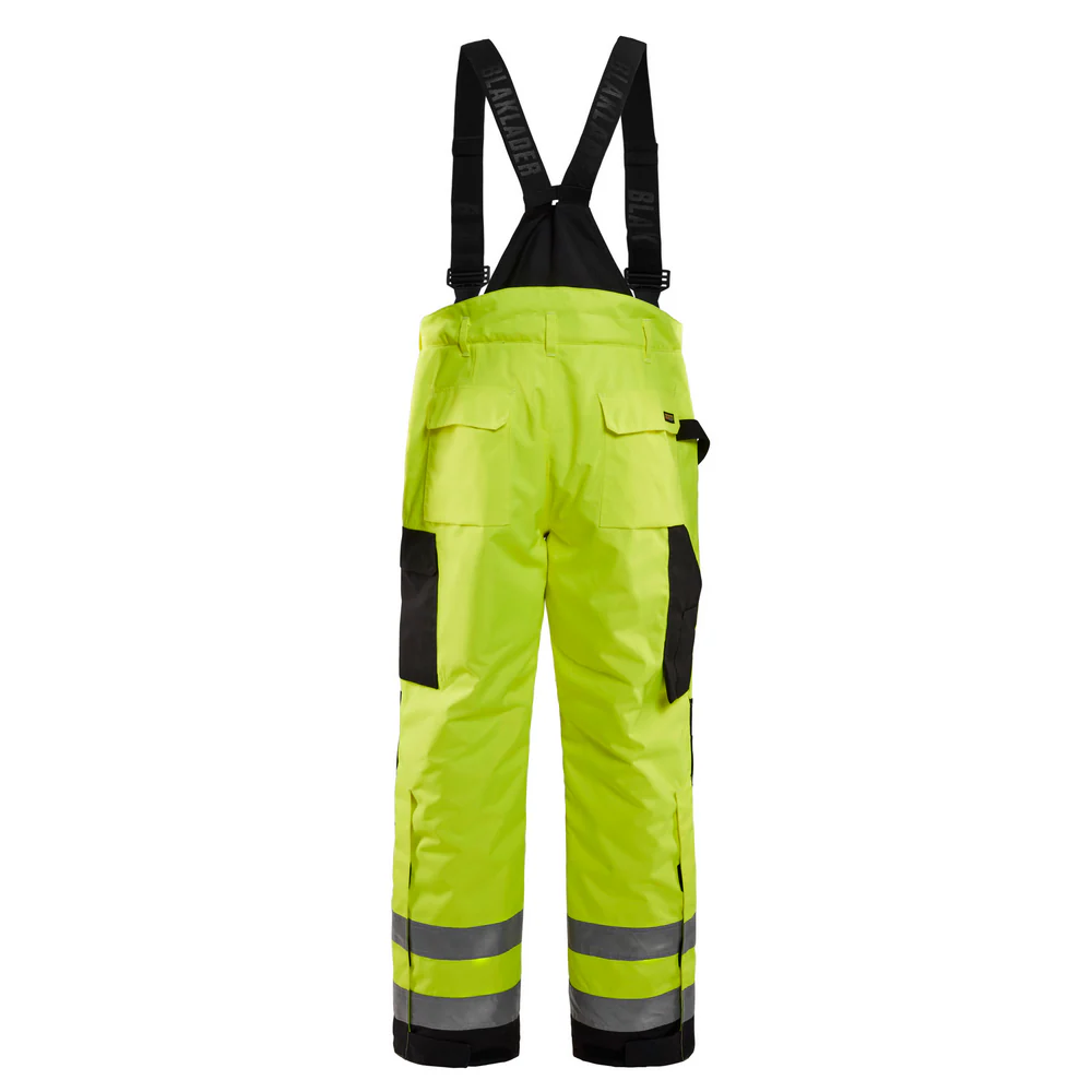 HI-VIS LINED SHELL PANTS - 3399-Yellow Black | Blaklader 16891977 - Image 2