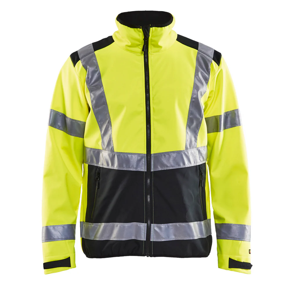 HI-VIS SOFTSHELL JACKET - 3399-Yellow Black | Blaklader 49772517