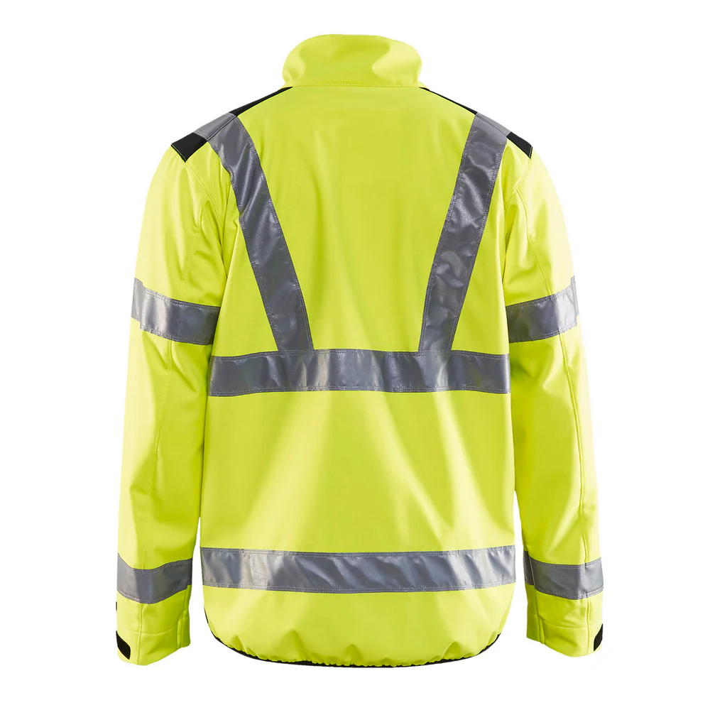 HI-VIS SOFTSHELL JACKET - 3399-Yellow Black | Blaklader 49772517 - Image 2
